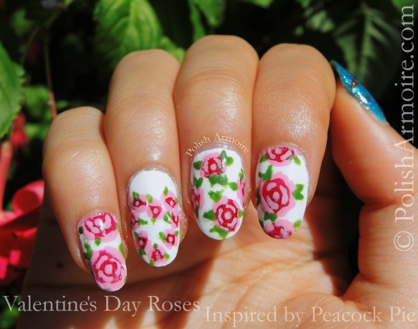 Valentine Rose Nail Art